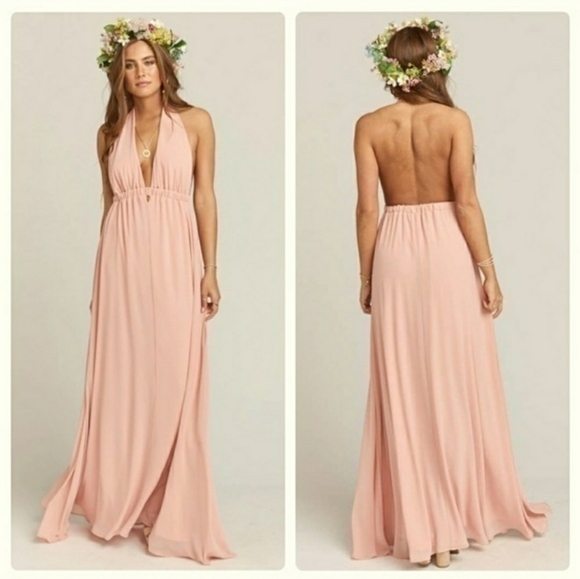 Show Me Your Mumu Blush Luna Halter Maxi Dress size small - Picture 1 of 13